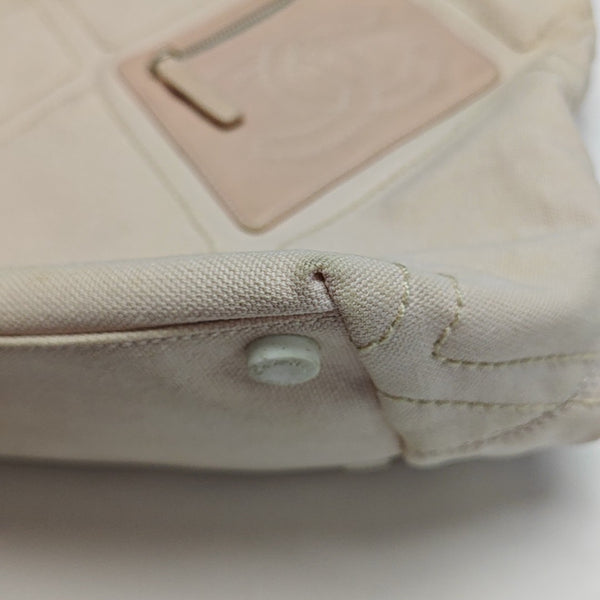 Quilted Canvas Tote Bag Pink