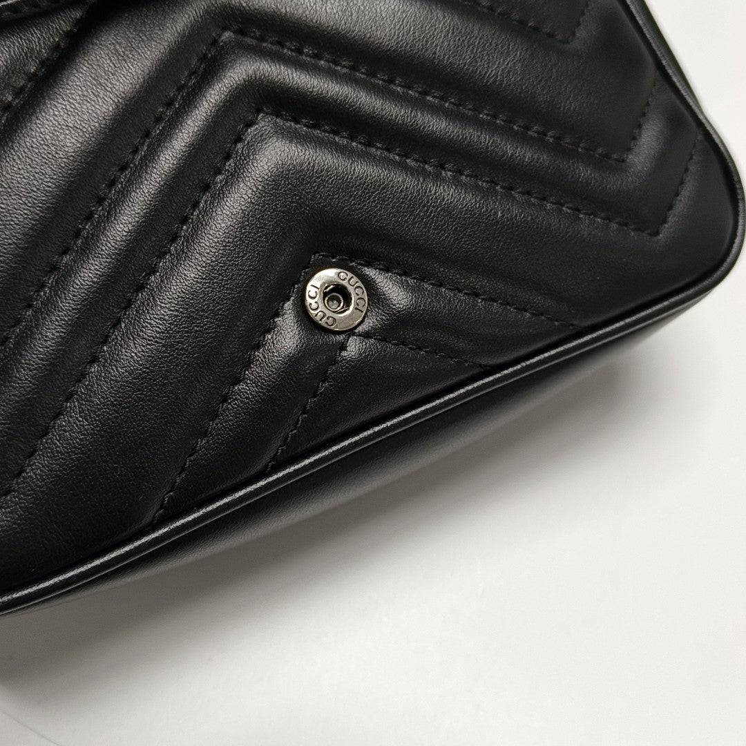 GG Marmont Mini Quilted Calfskin Black