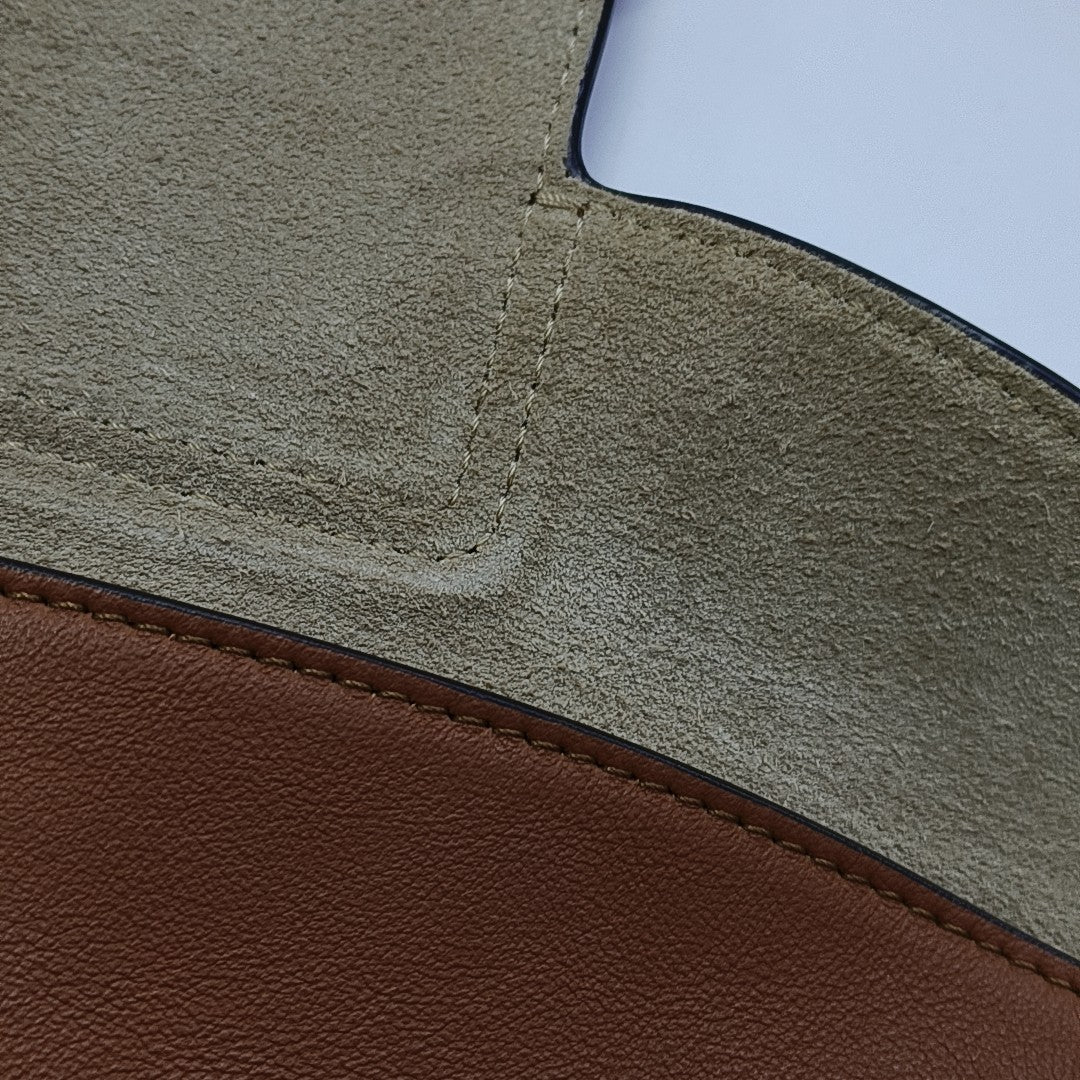 Calfskin Shoulder Bag Small Brown
