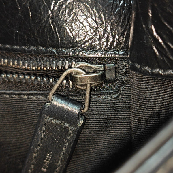 NIKI Medium Chevron Calfskin Black