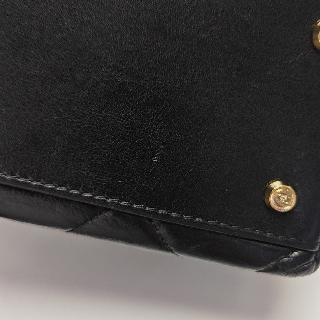 Quilted Calfskin Shoulder Bag Black