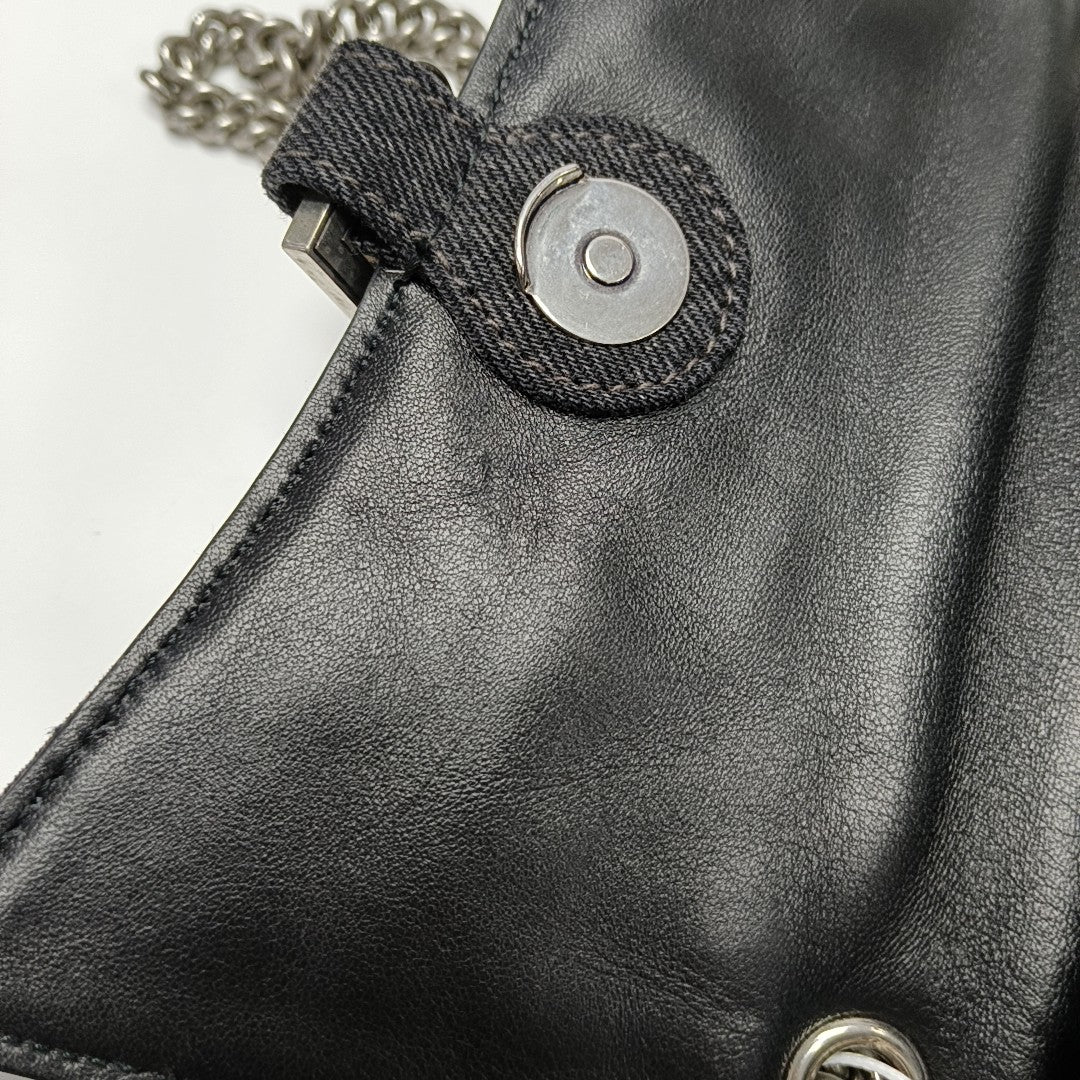 Crush Small Quilted Denim Black