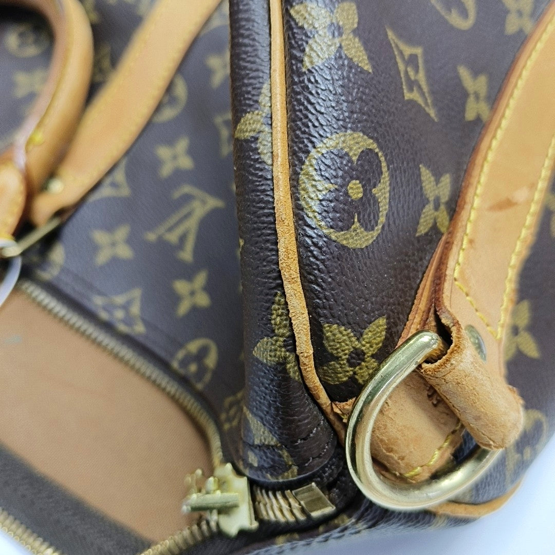 KEEPALL 50 Monogram Coated Canvas Brown
