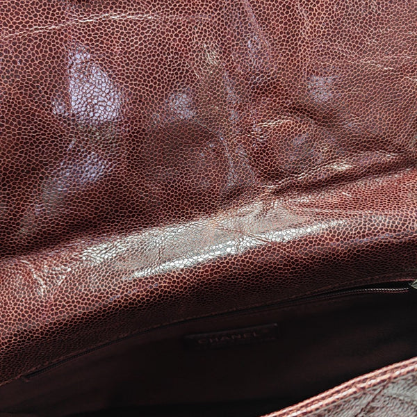 Quilted Grained Calfskin Shoulder Bag Red