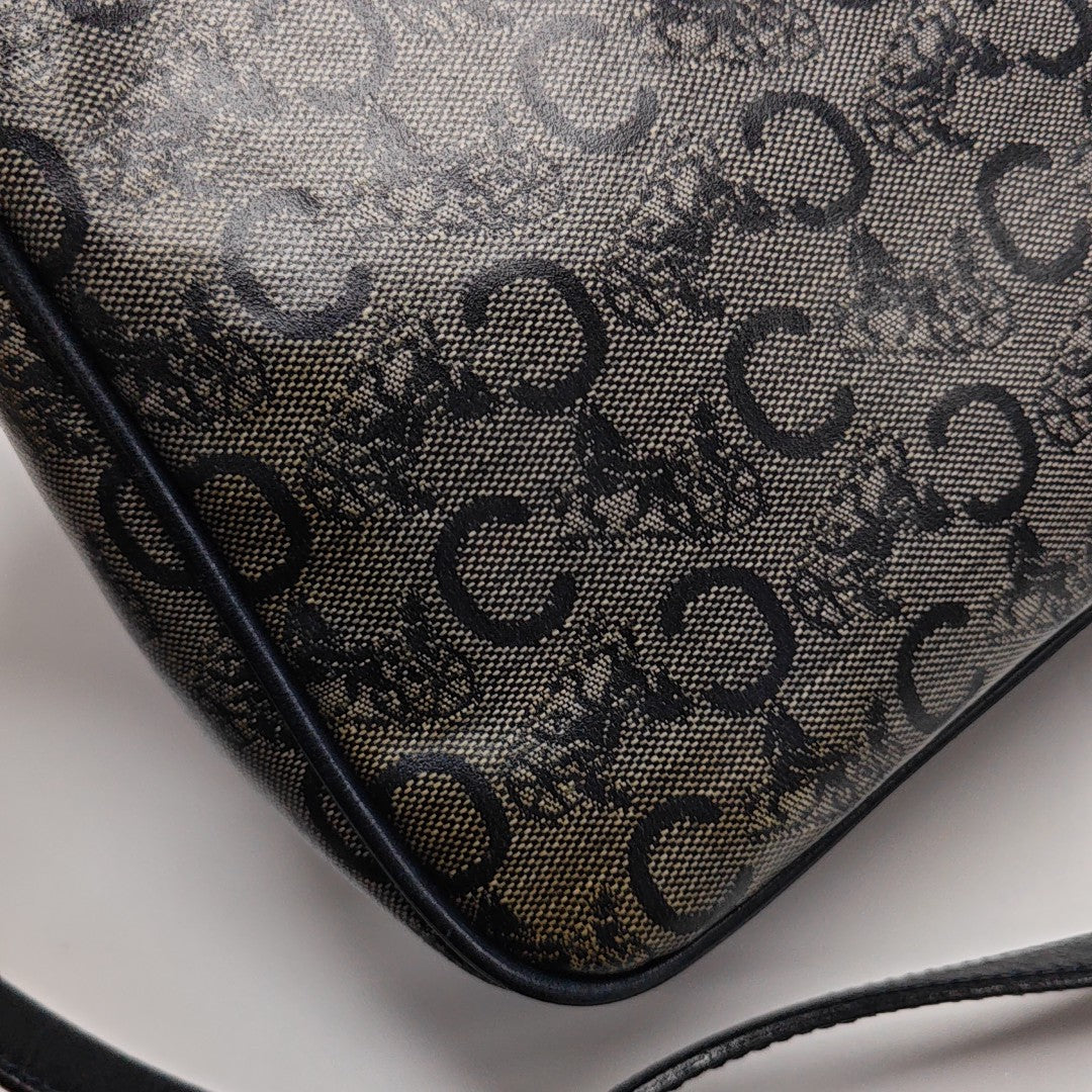 Coated Canvas Shoulder Bag Blue