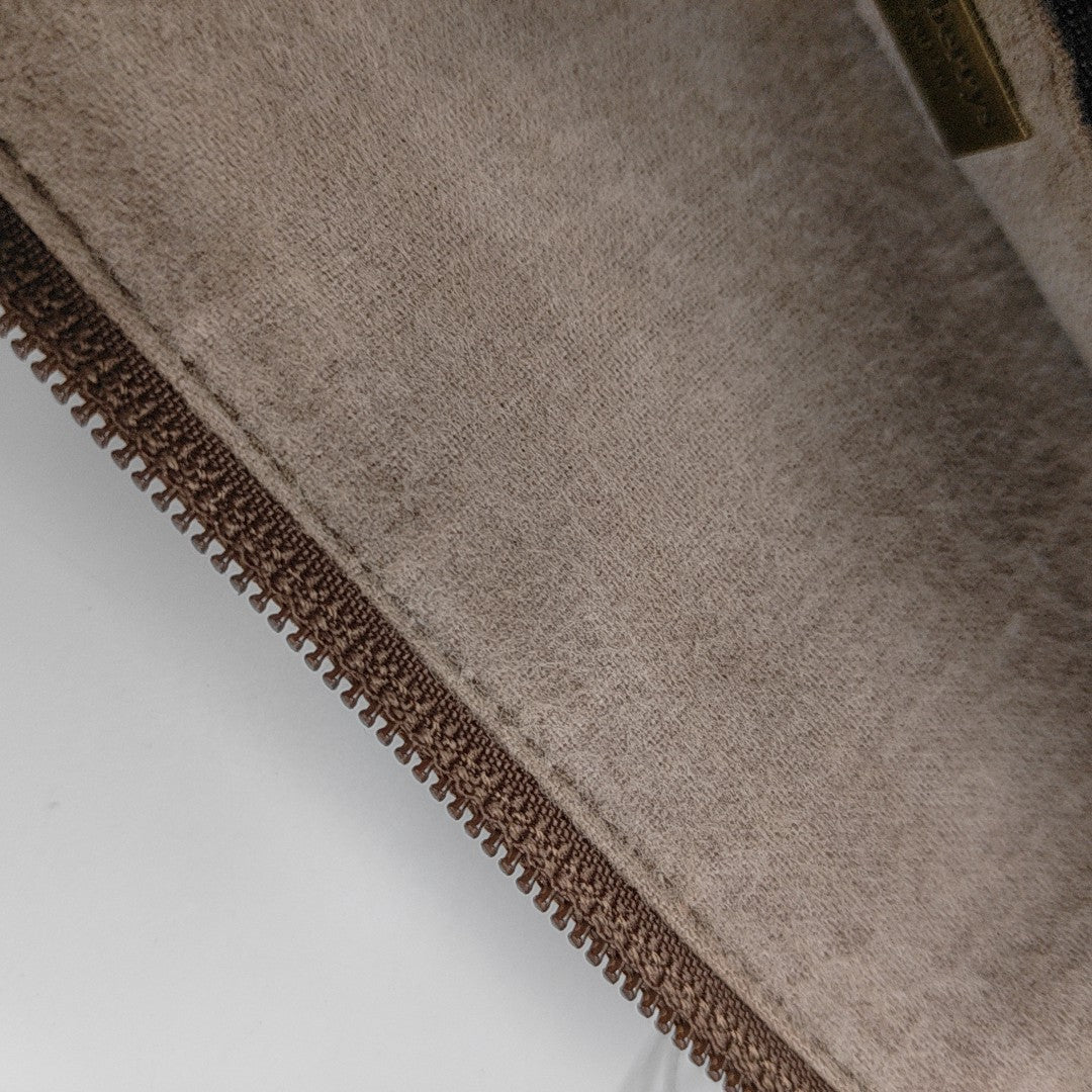 Coated Canvas Top Handle Bag Brown