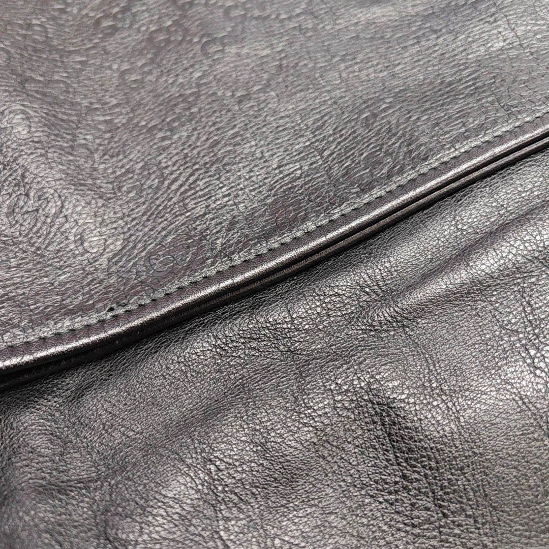 Ligne Shima Monogram Calfskin Black