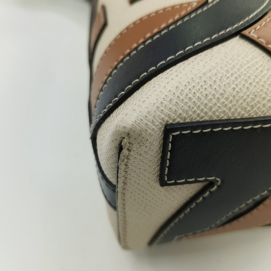 Quilted Calfskin Top Handle Bag Beige