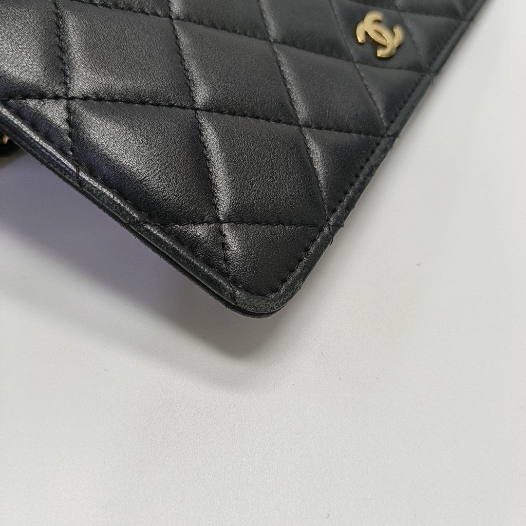 WOC Mini Quilted Lambskin Black