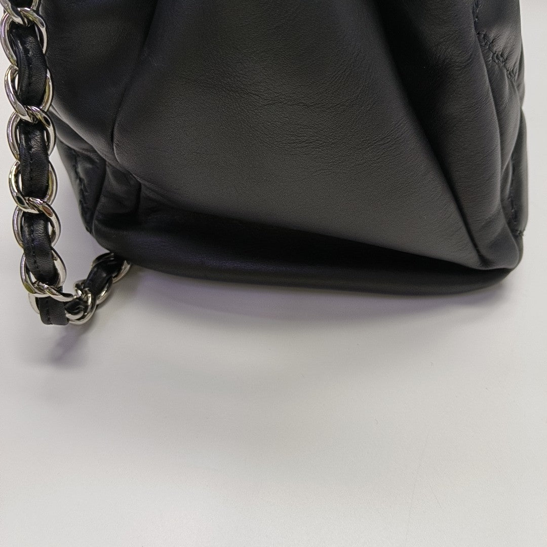 Quilted Calfskin Shoulder Bag Black