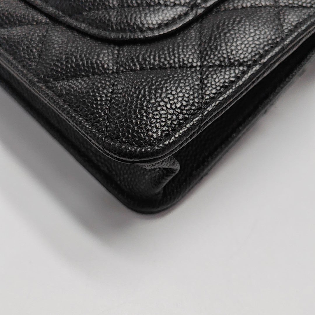 TRENDY CC Quilted Grained Calfskin Black