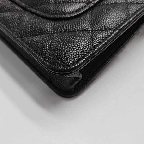 TRENDY CC Quilted Grained Calfskin Black