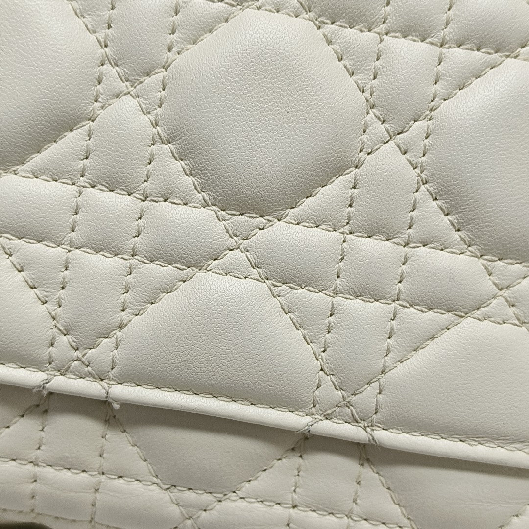 Authenticated pre-owned  My Dior Mini Cannage Lambskin White - Shoulder Bag at Looply