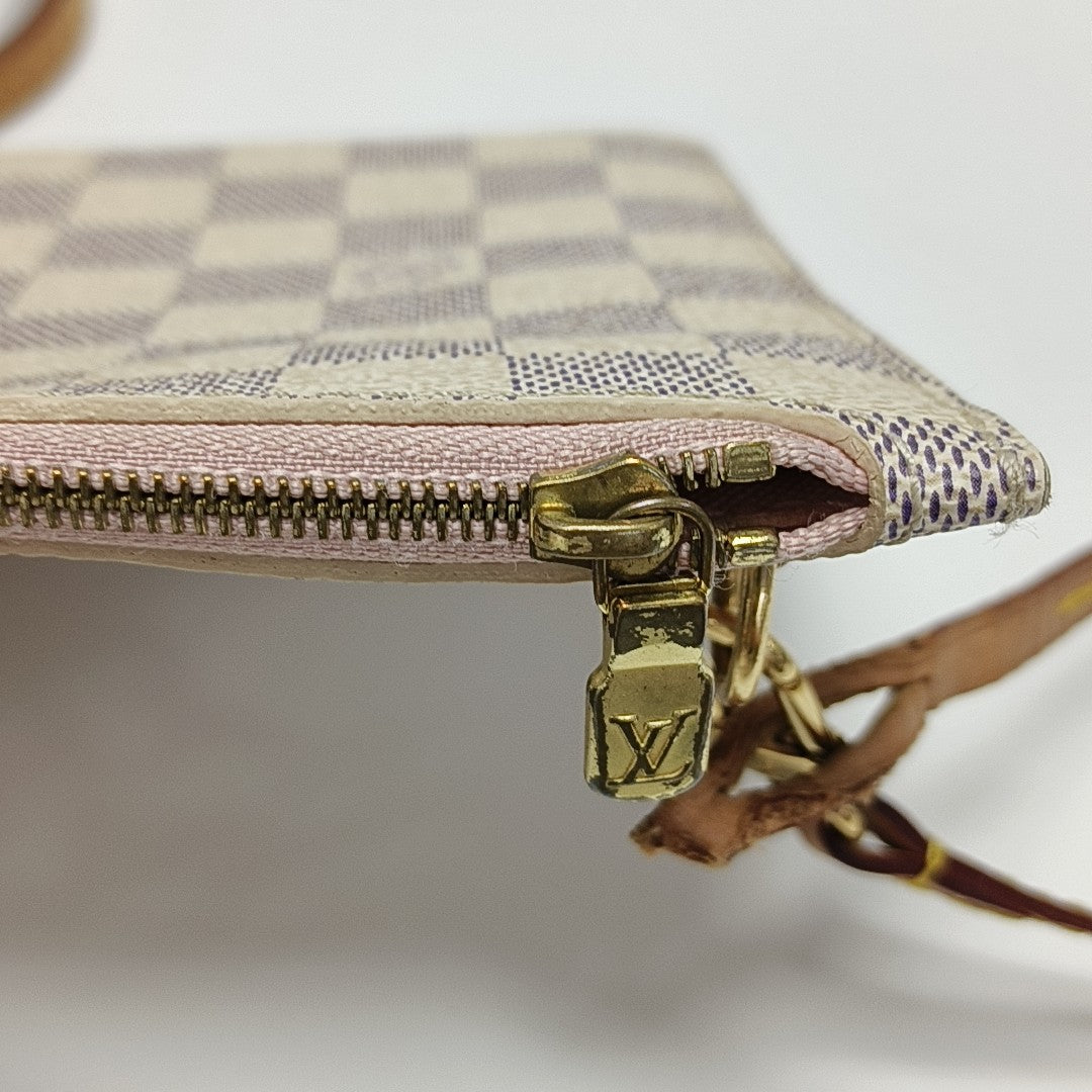 NEVERFULL MM Damier Azur Coated Canvas White