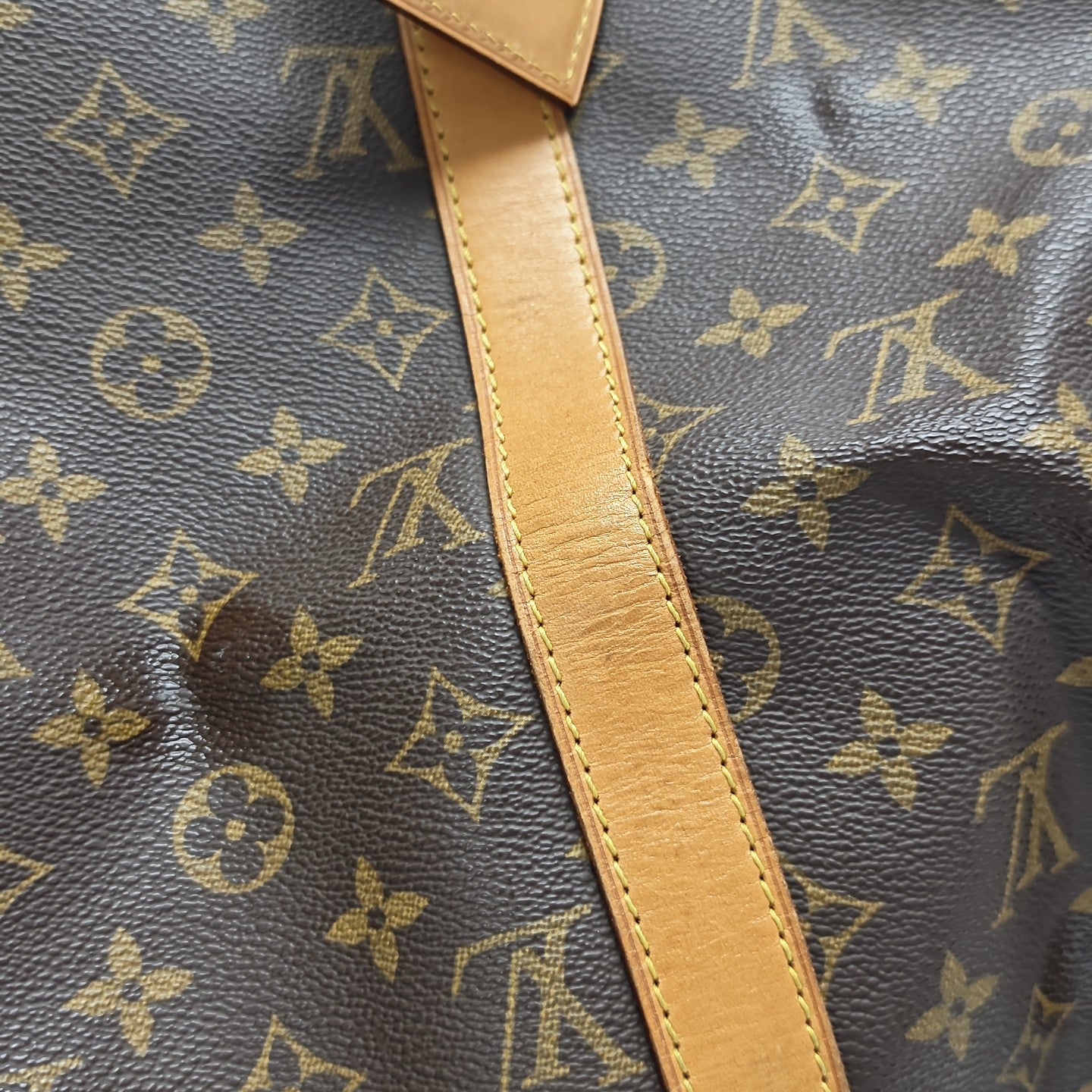 KEEPALL 50 Monogram Coated Canvas Brown