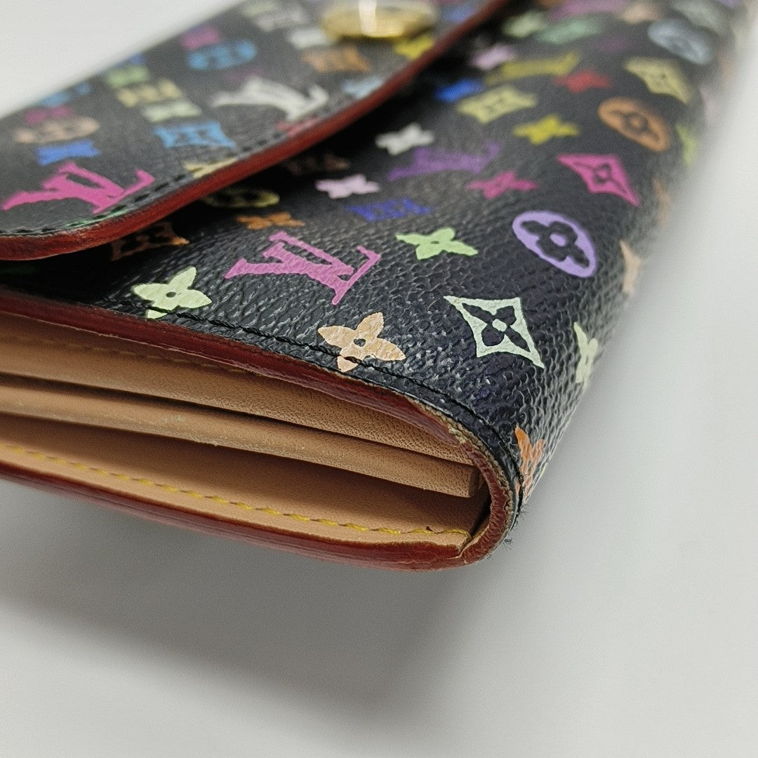 LV × TM PORTE MONNAIE Monogram Coated Canvas Black Wallet