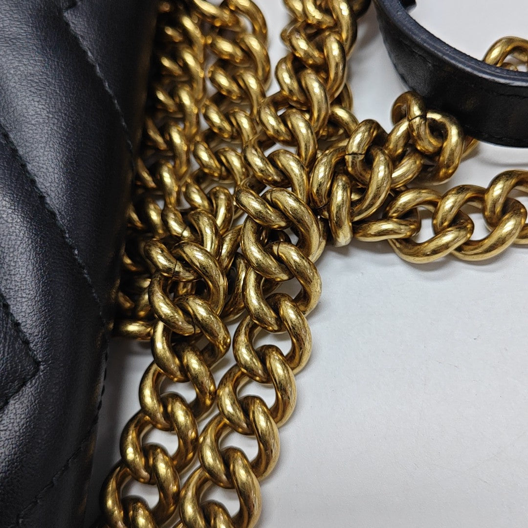 GG Marmont Medium Quilted Calfskin Black