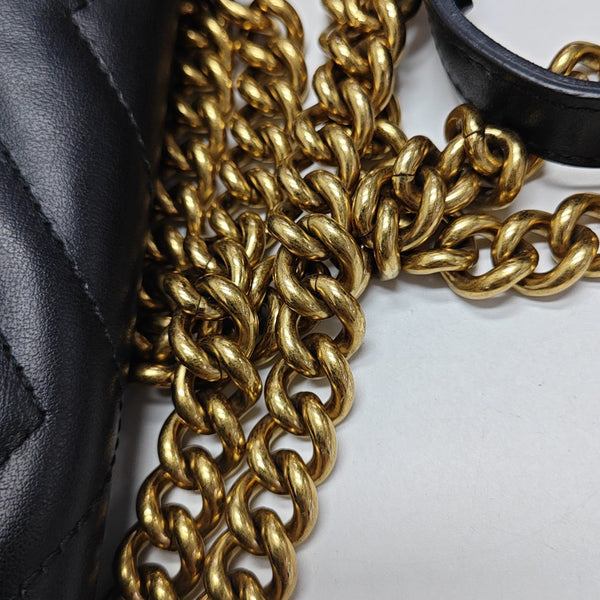 GG Marmont Medium Quilted Calfskin Black