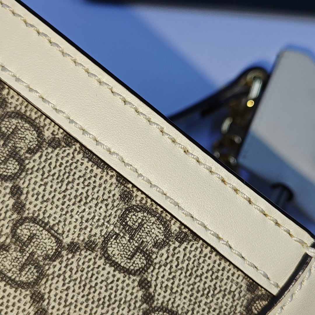 Padlock Small Monogram Coated Canvas Beige