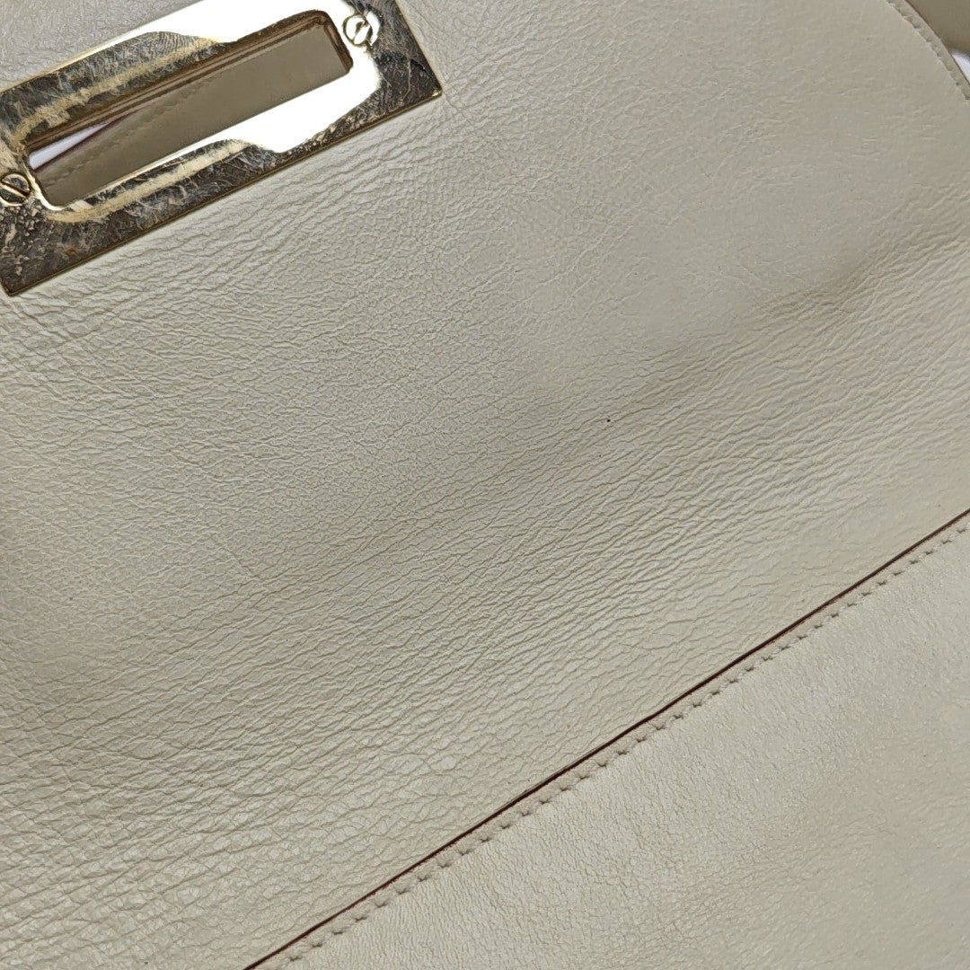 Calfskin Top Handle Bag White