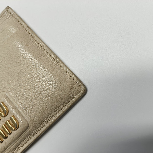 Madras Leather Beige Card Holder