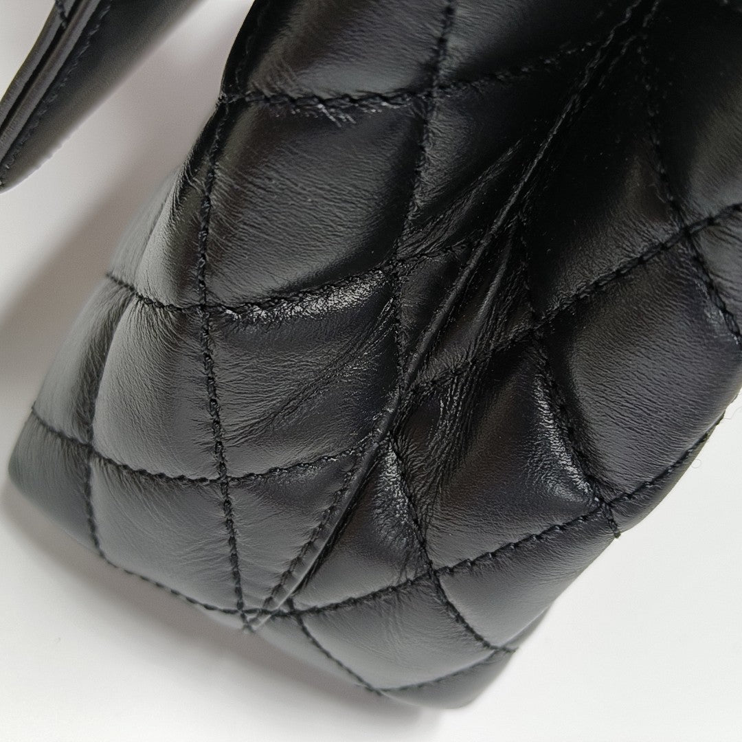 COCO HANDLE Small Quilted Calfskin Black