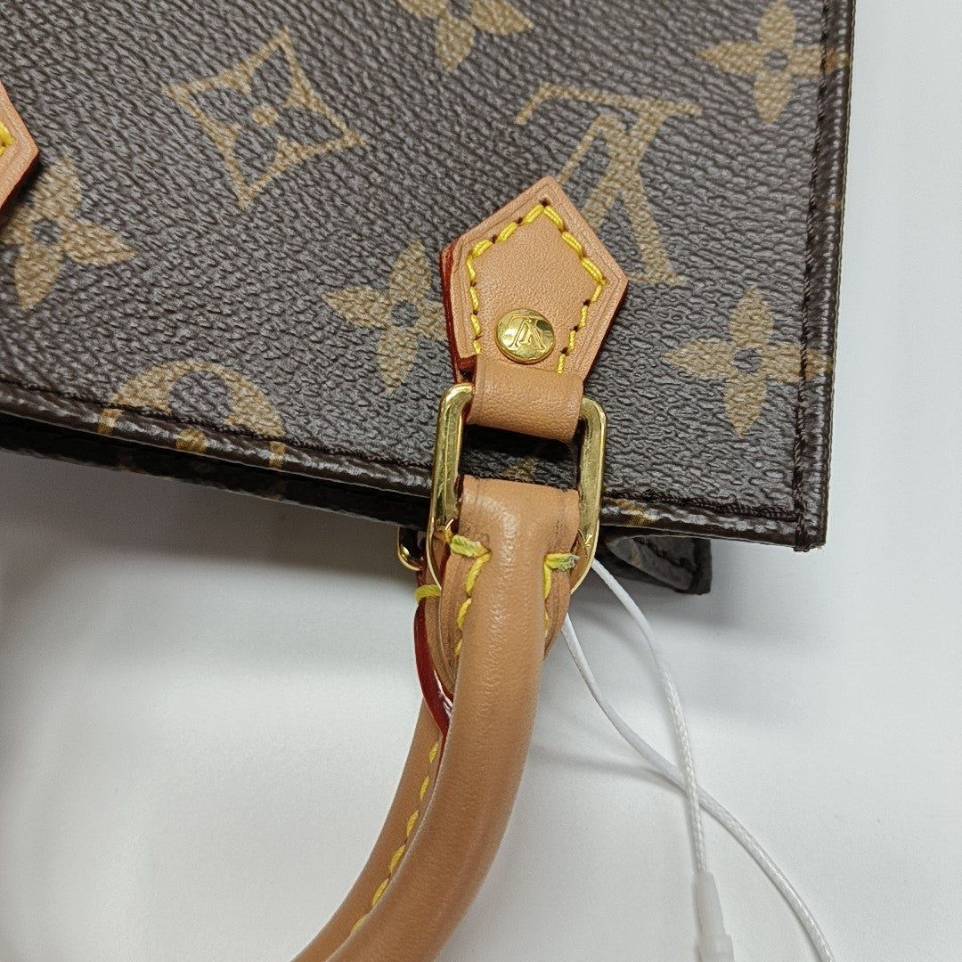 SAC PLAT Mini Monogram Coated Canvas Brown