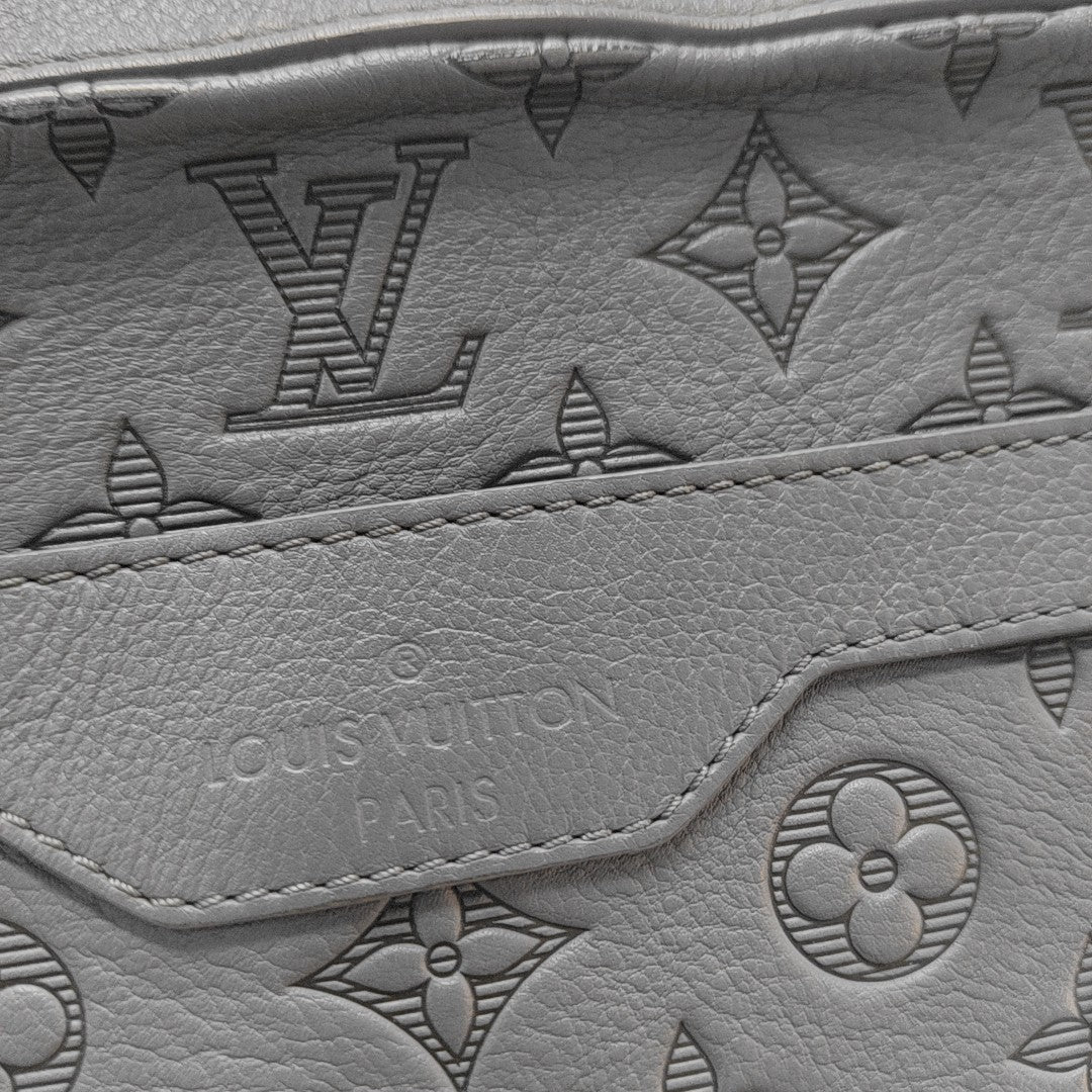 TRIO Monogram Calfskin Gray