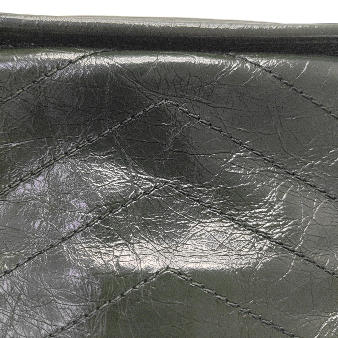 NIKI Small Chevron Calfskin Green