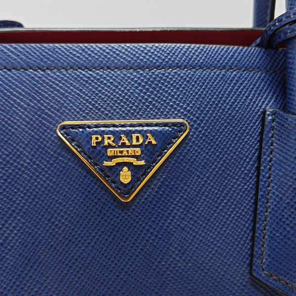 Double Medium Saffiano Calfskin Blue