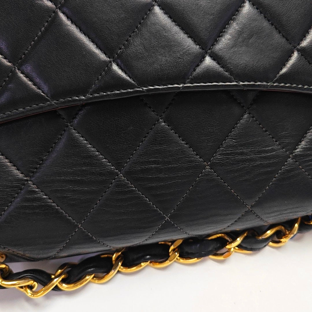 Large Quilted Lambskin Black