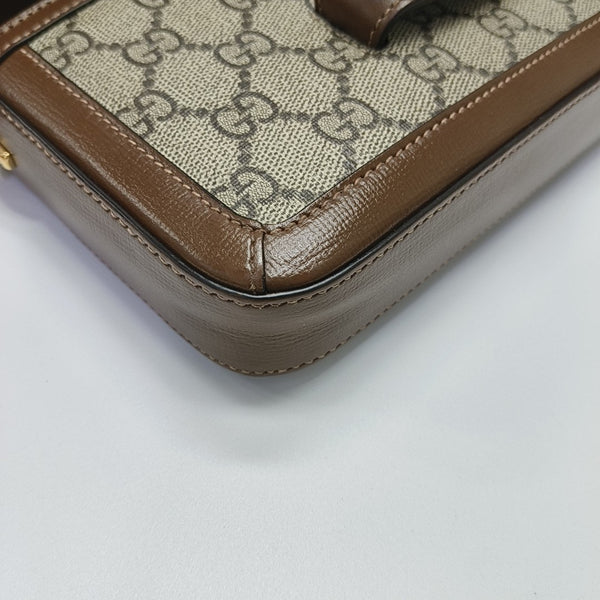 Horsebit 1955 Small Monogram Coated Canvas Beige