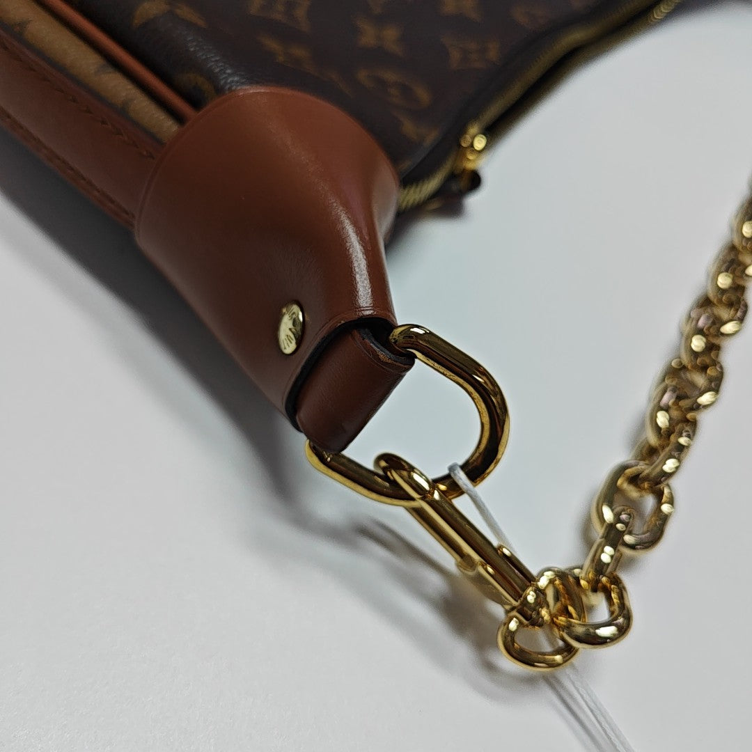LOOP HOBO Monogram Coated Canvas Brown