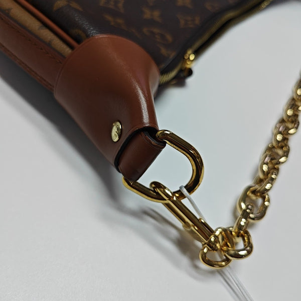 LOOP HOBO Monogram Coated Canvas Brown