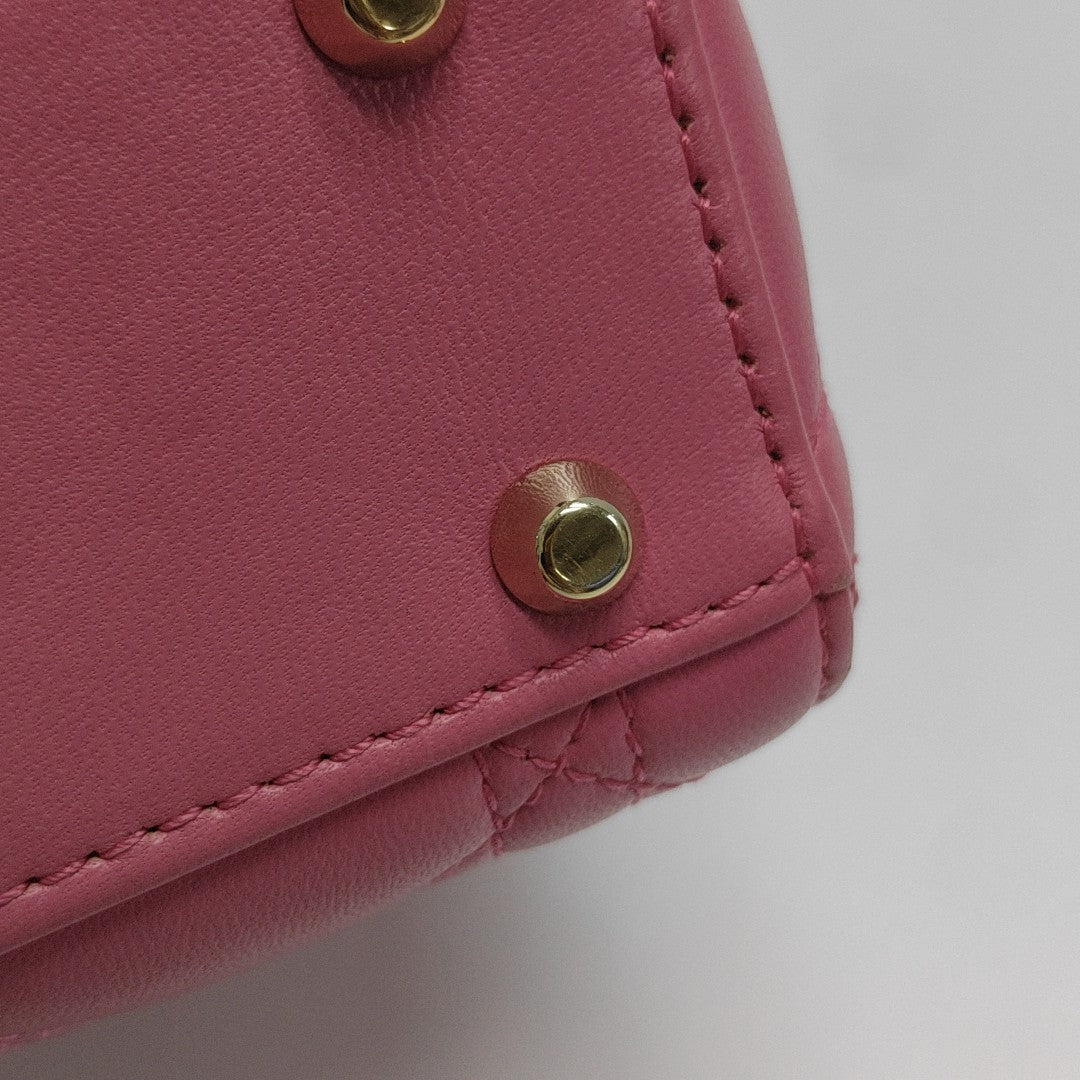 Lady Dior Mini Cannage Lambskin Red