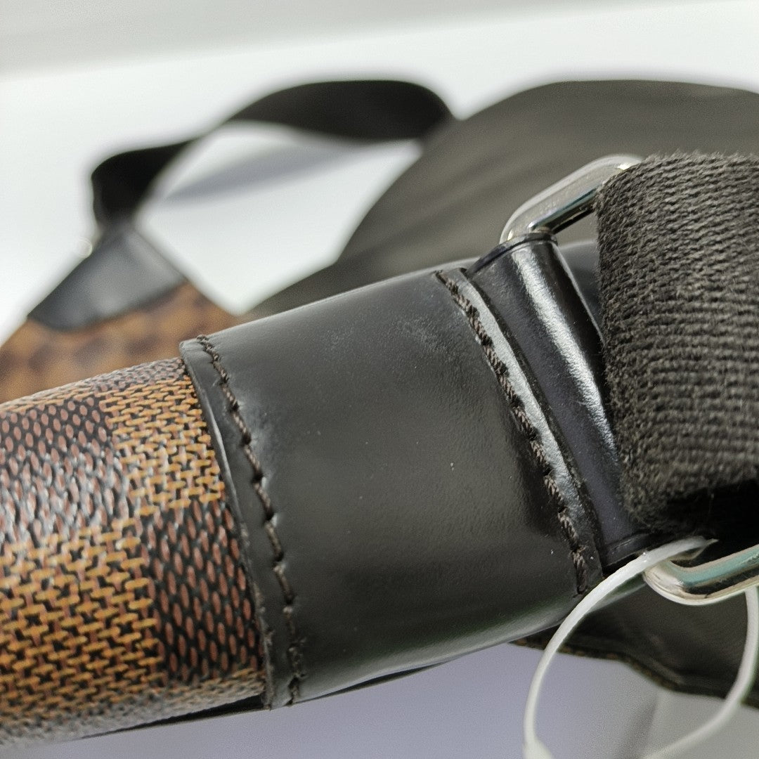 DISTRICT MM Damier Ebene Coated Canvas Brown