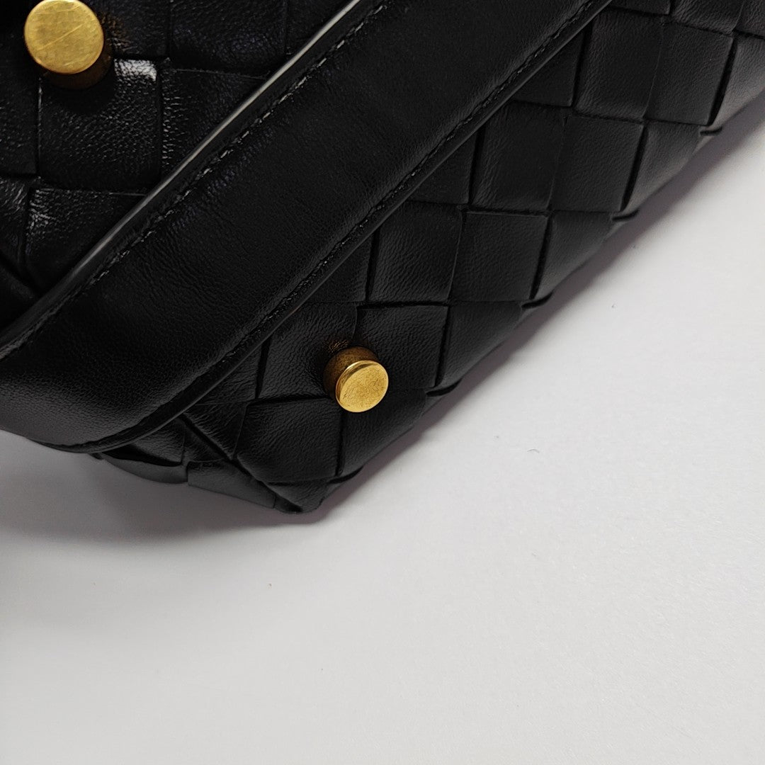 Lambskin Top Handle Bag Black