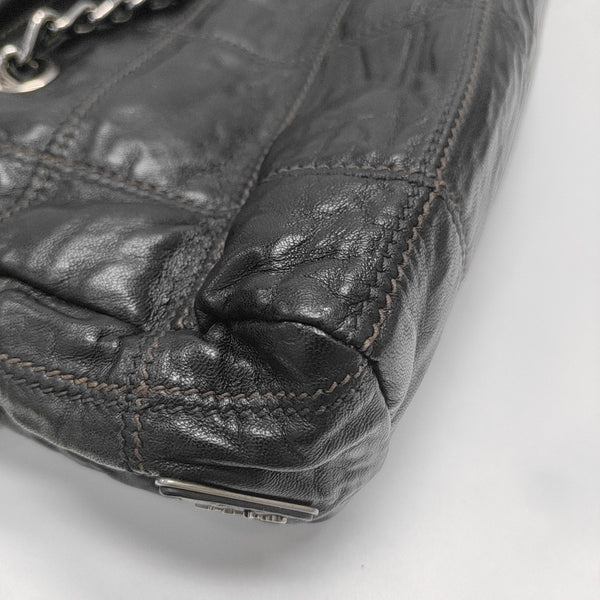 Quilted Lambskin Shoulder Bag Black