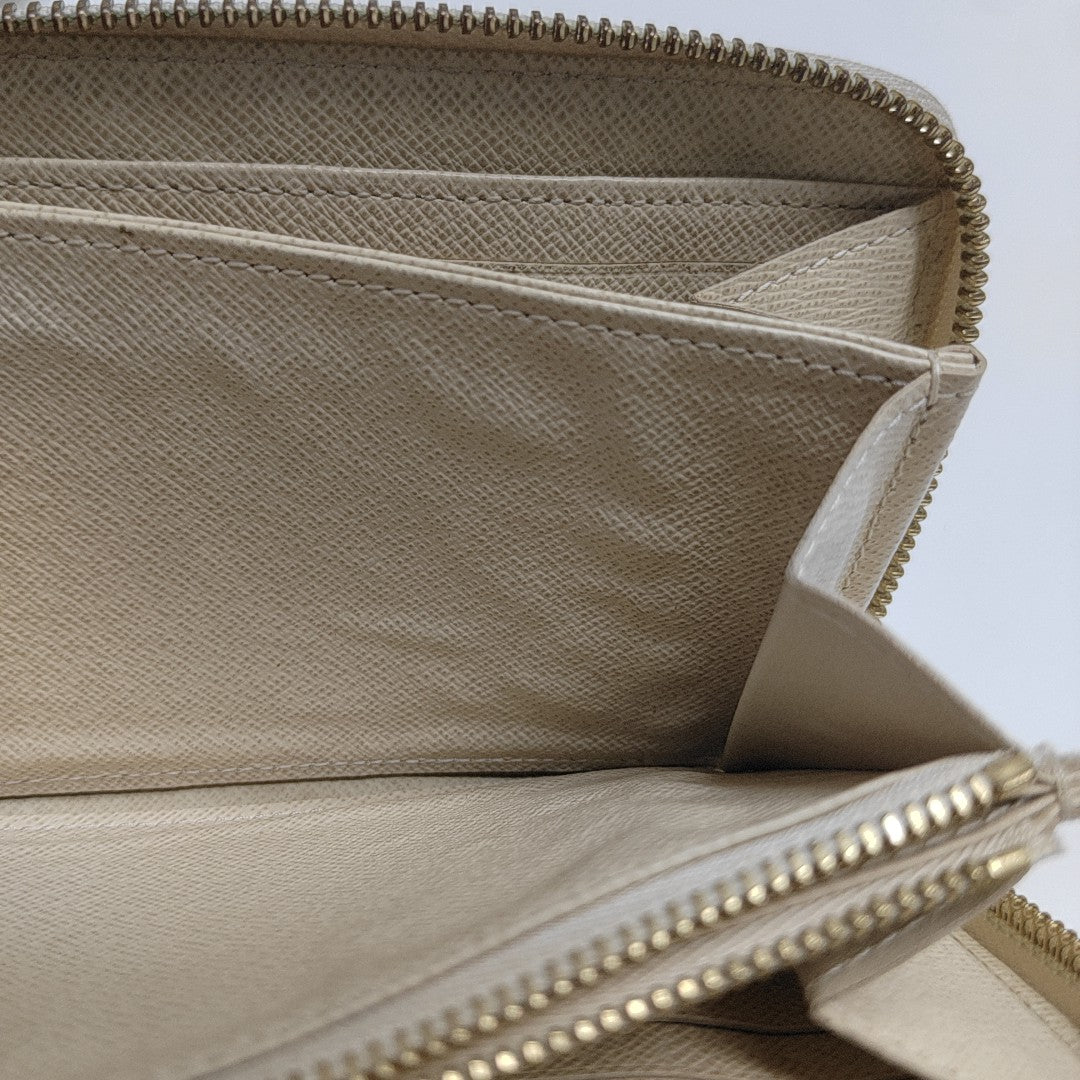 ZIPPY Damier Azur Coated Canvas White Wallet