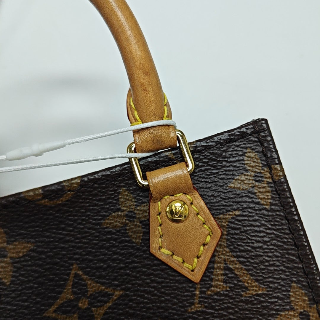 SAC PLAT Mini Monogram Coated Canvas Brown