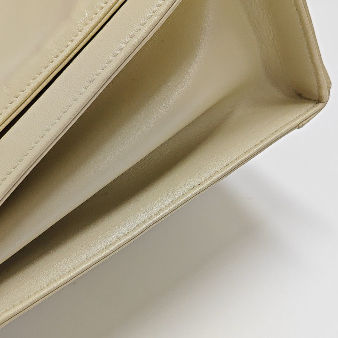 Calfskin Top Handle Bag Beige