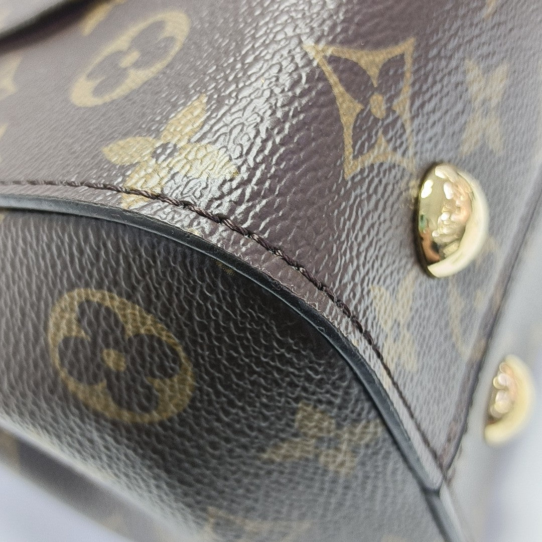 CLUNY MM Monogram Coated Canvas Brown