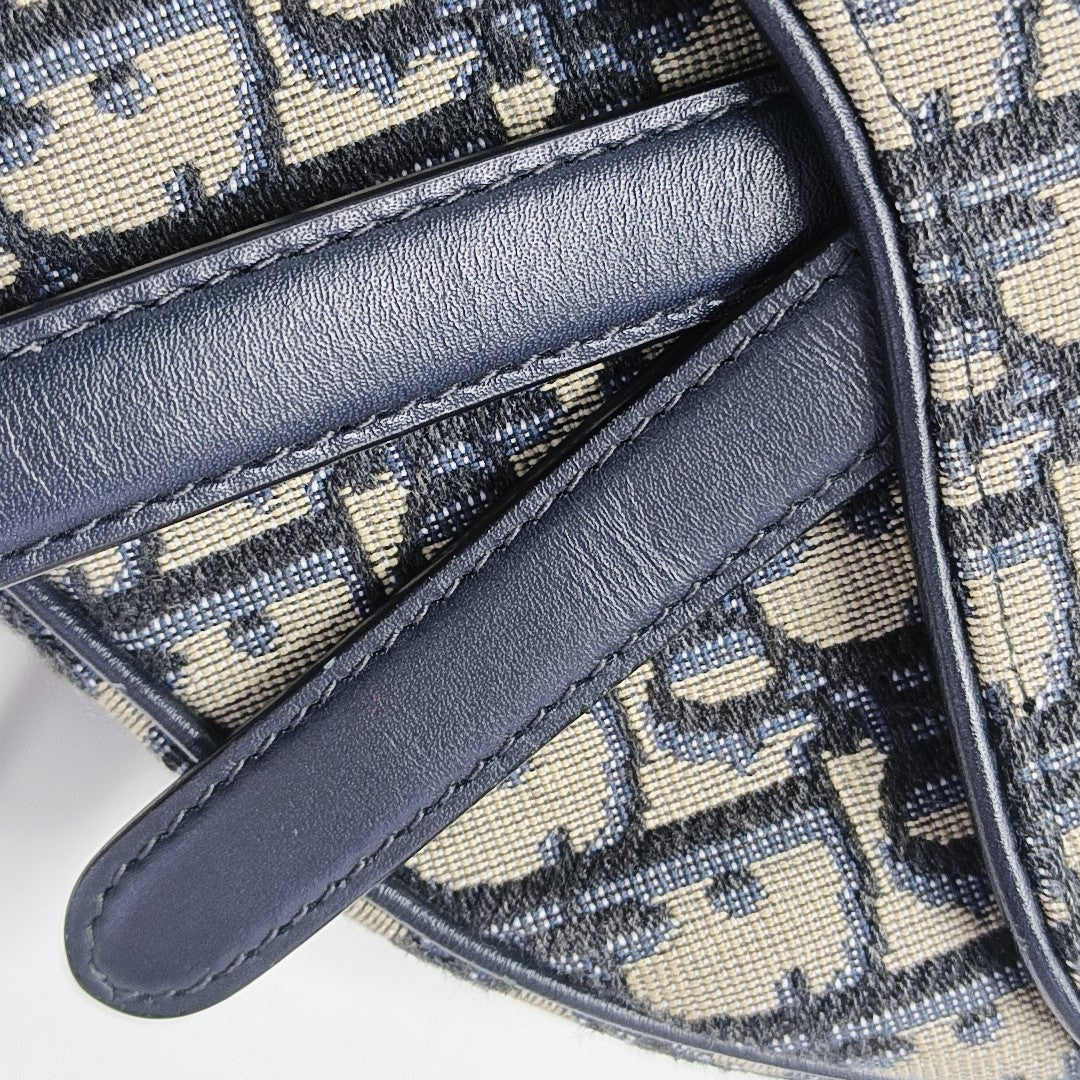 Saddle Mini Oblique Canvas Blue