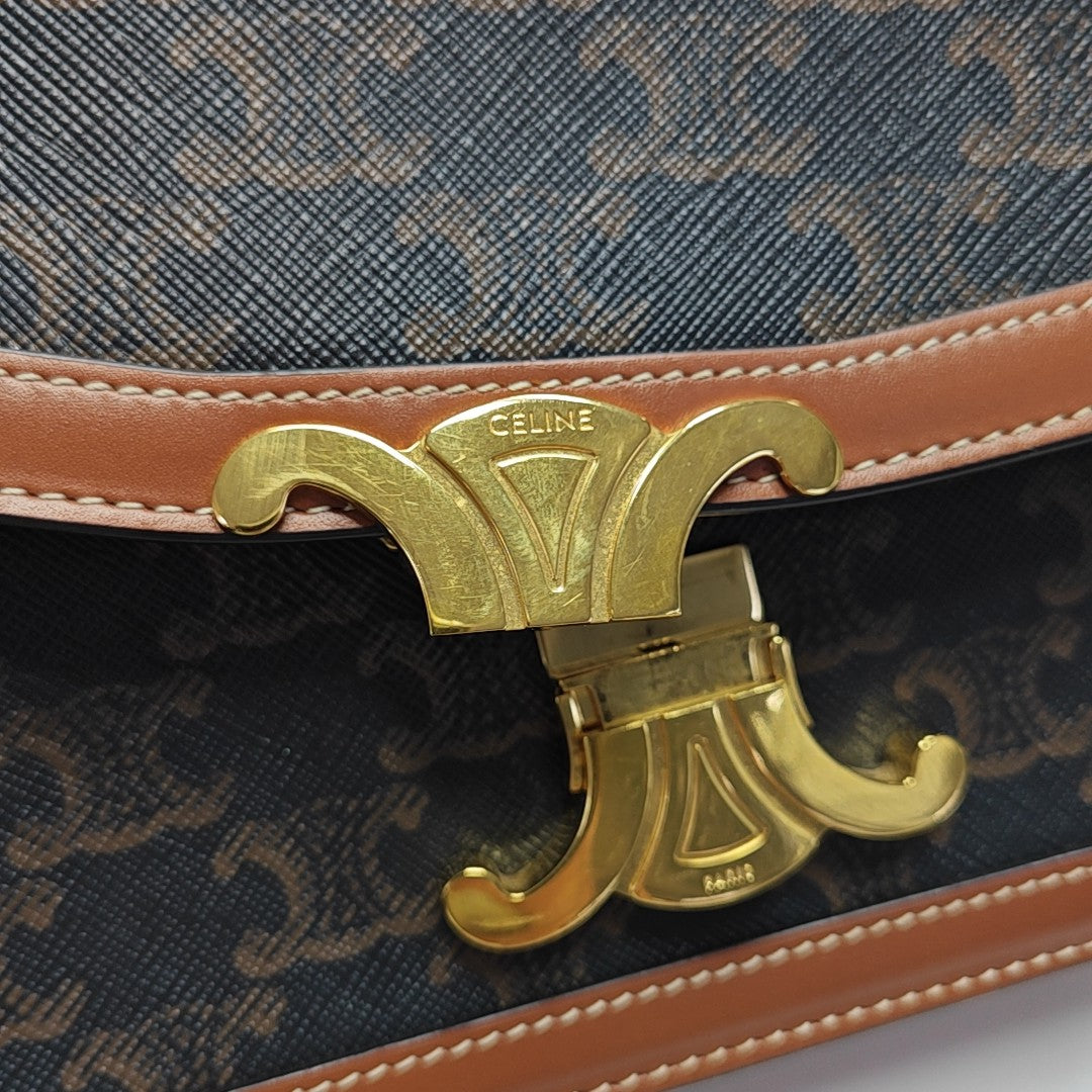 TRIOMPHE Small Coated Canvas Brown