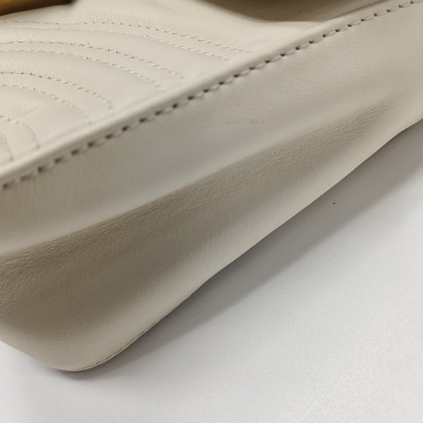 GG Marmont Mini Quilted Calfskin White