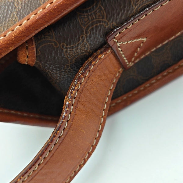 Authenticated pre-owned  MACADAM BLASON TRIOMPHE Coated Canvas Brown - Shoulder Bag at Looply