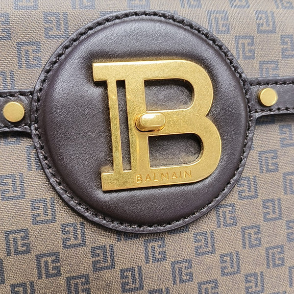 Coated Canvas Shoulder Bag Brown