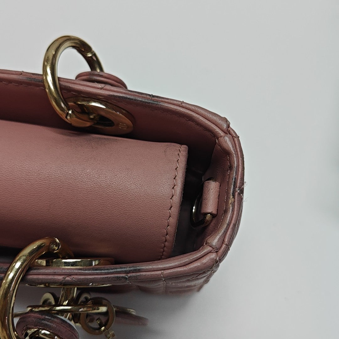 Lady D-Joy Super Mini Cannage Lambskin Pink