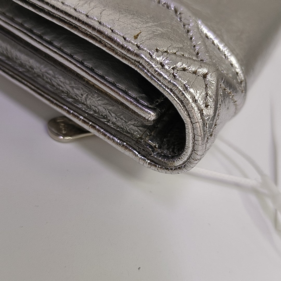 Diorama Calfskin Silver Wallet