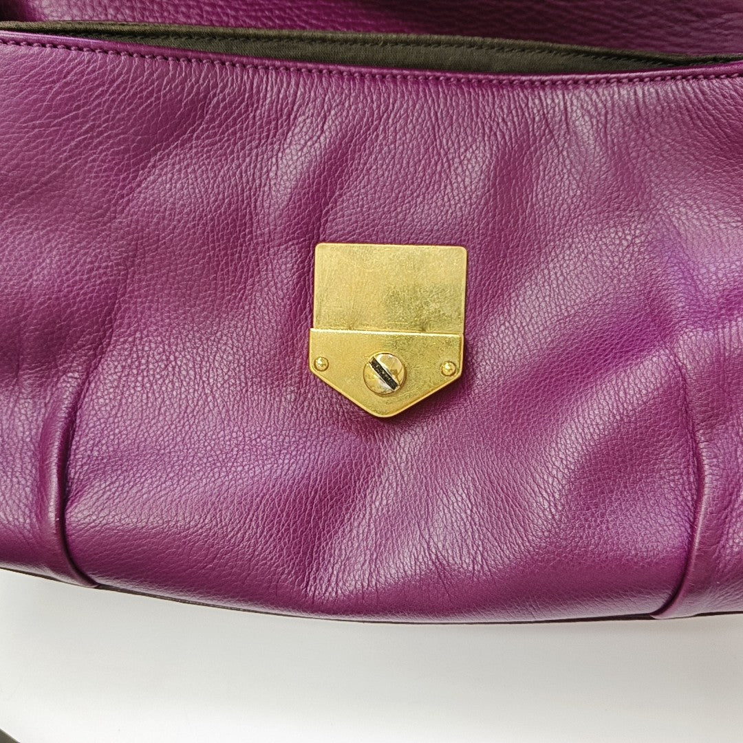 Calfskin Shoulder Bag Purple